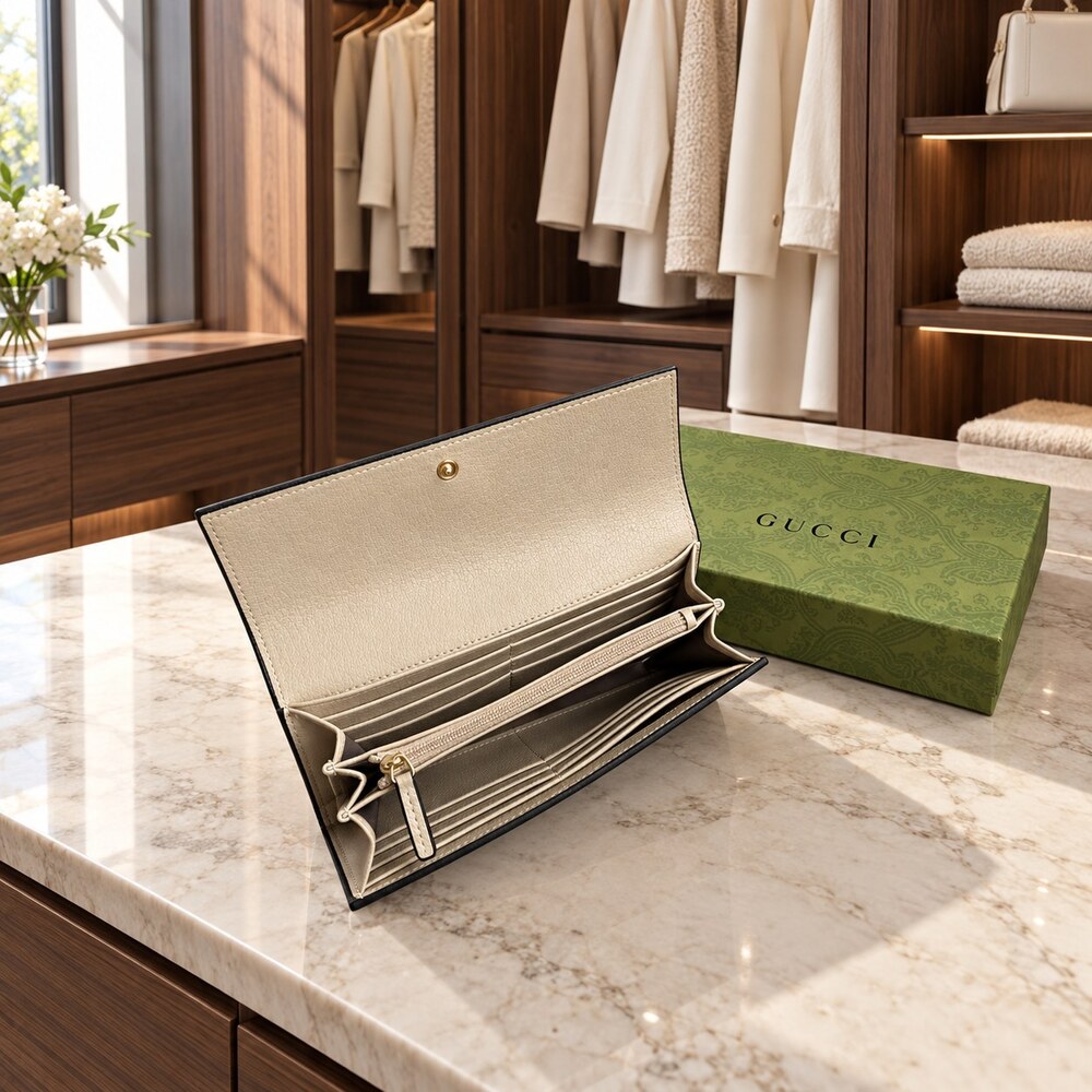 Gucci Ophidia GG Supreme Long Flap Wallet - Picture 4 of 6